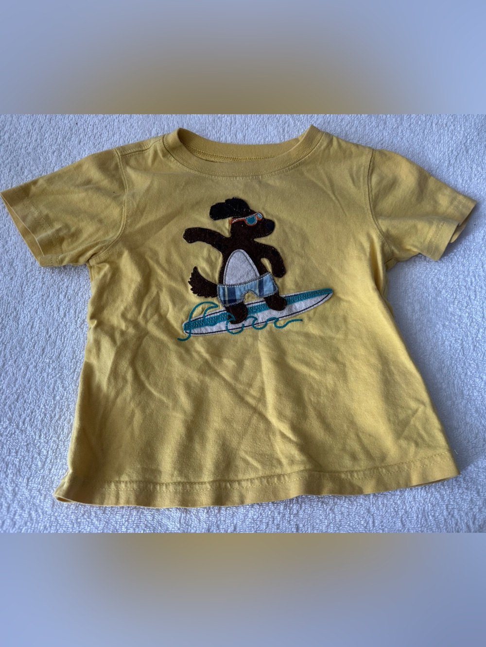 GAP Yellow Surfing Bear Short Sleeve Tee